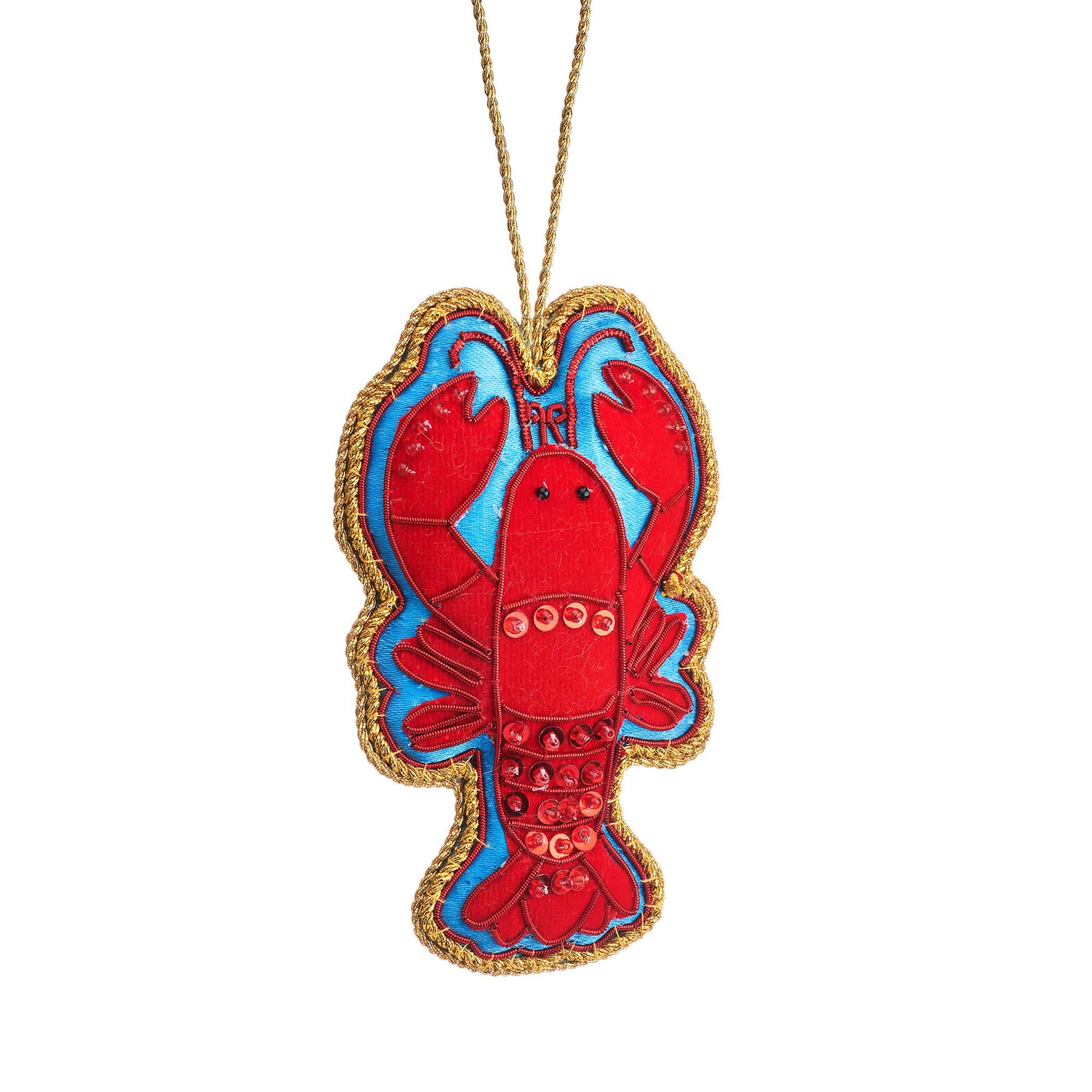 Zari Embroidered Lobster Tree Decoration