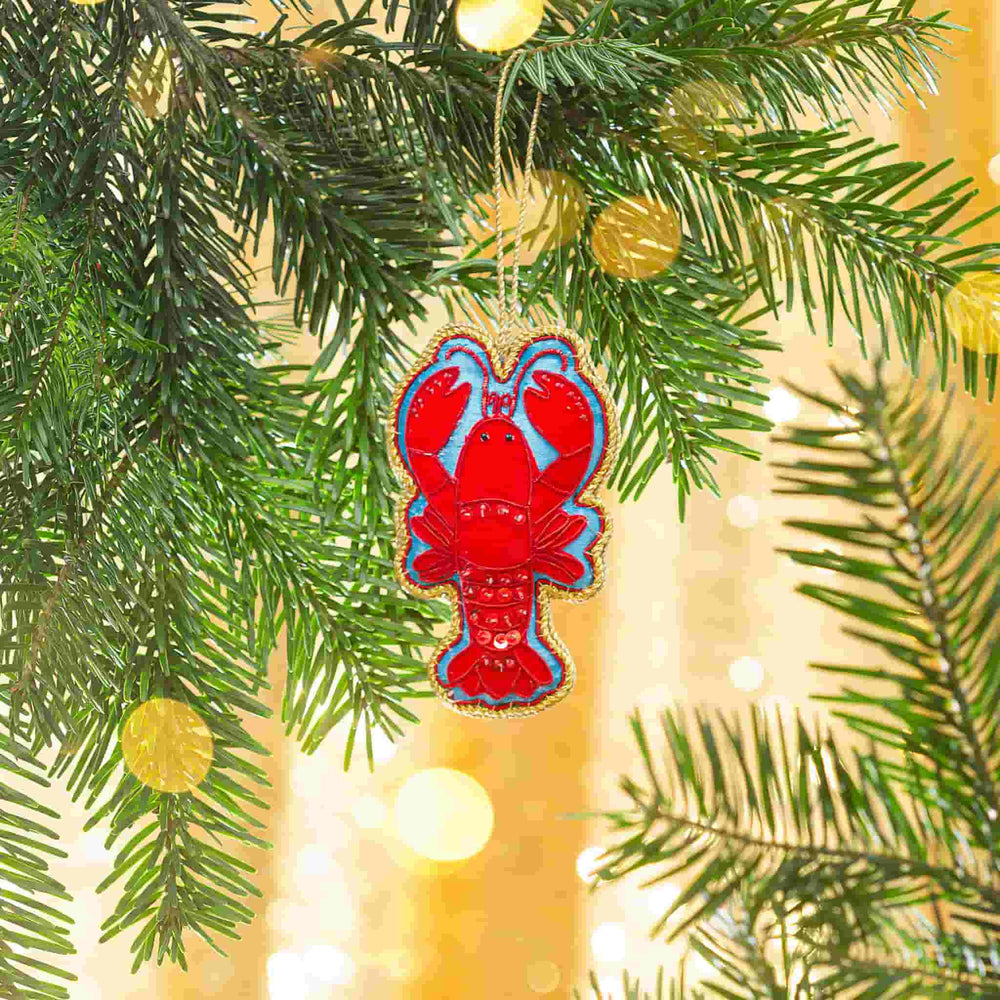 Zari Embroidered Lobster Tree Decoration