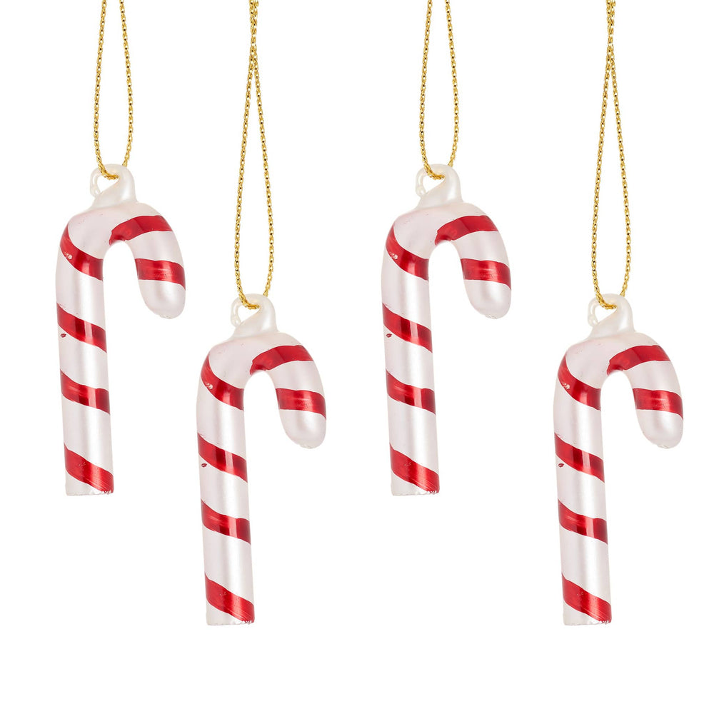 Set of 4 Candy Cane Bauble Tree Decoration