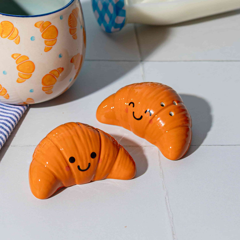 Croissant Ceramic Salt & Pepper Shakers