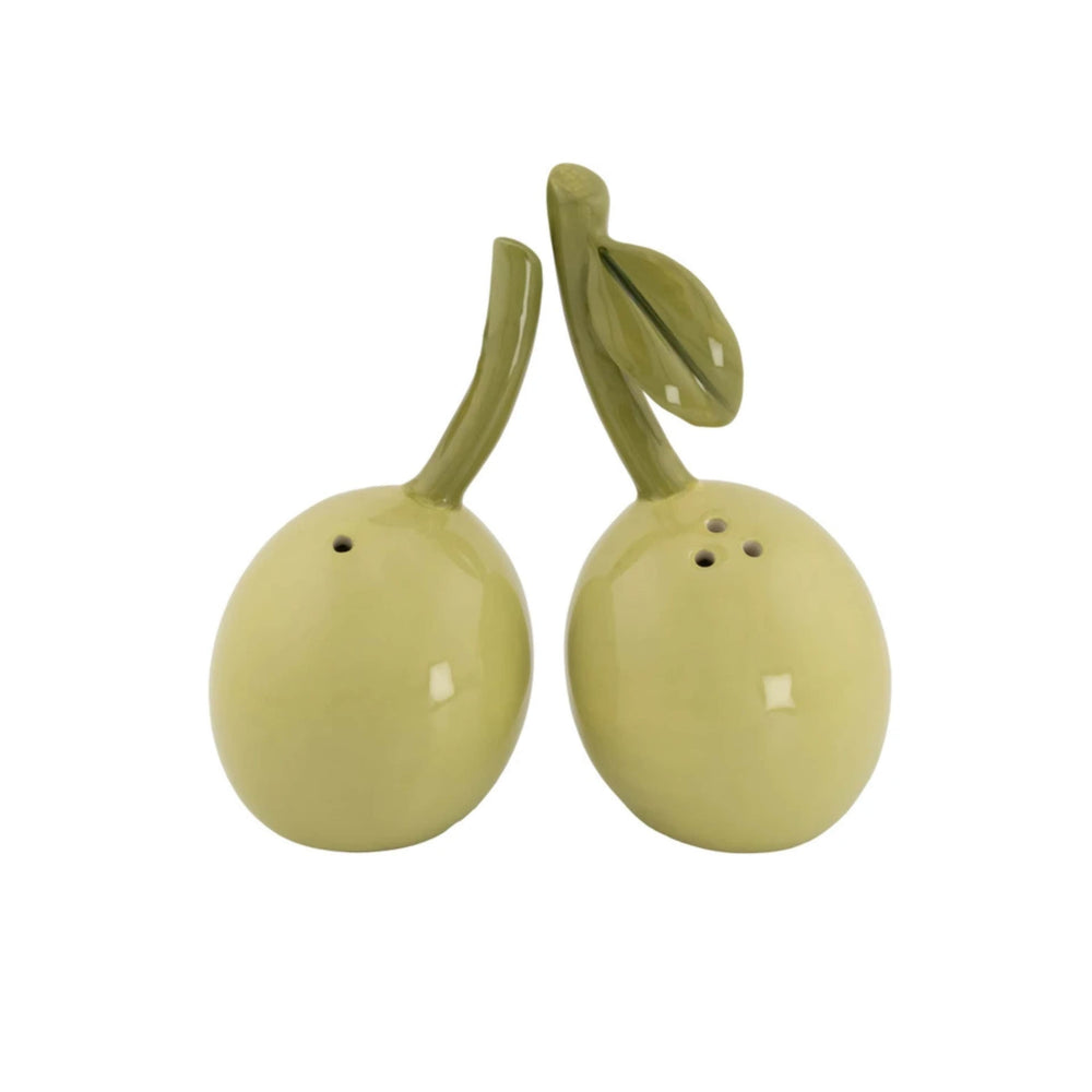 Olive Ceramic Salt & Pepper Shakers