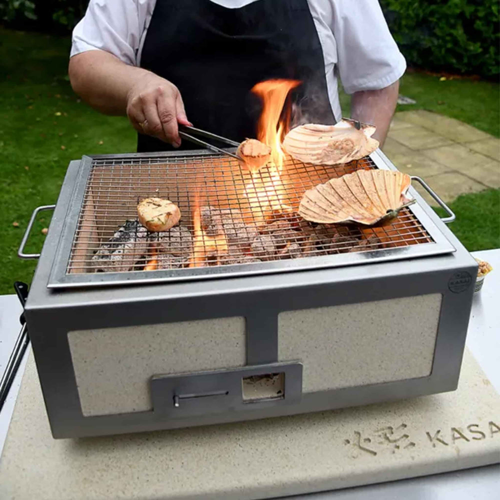 Medium Wide Kasai Konro Grill with Stainless Steel Frame V2