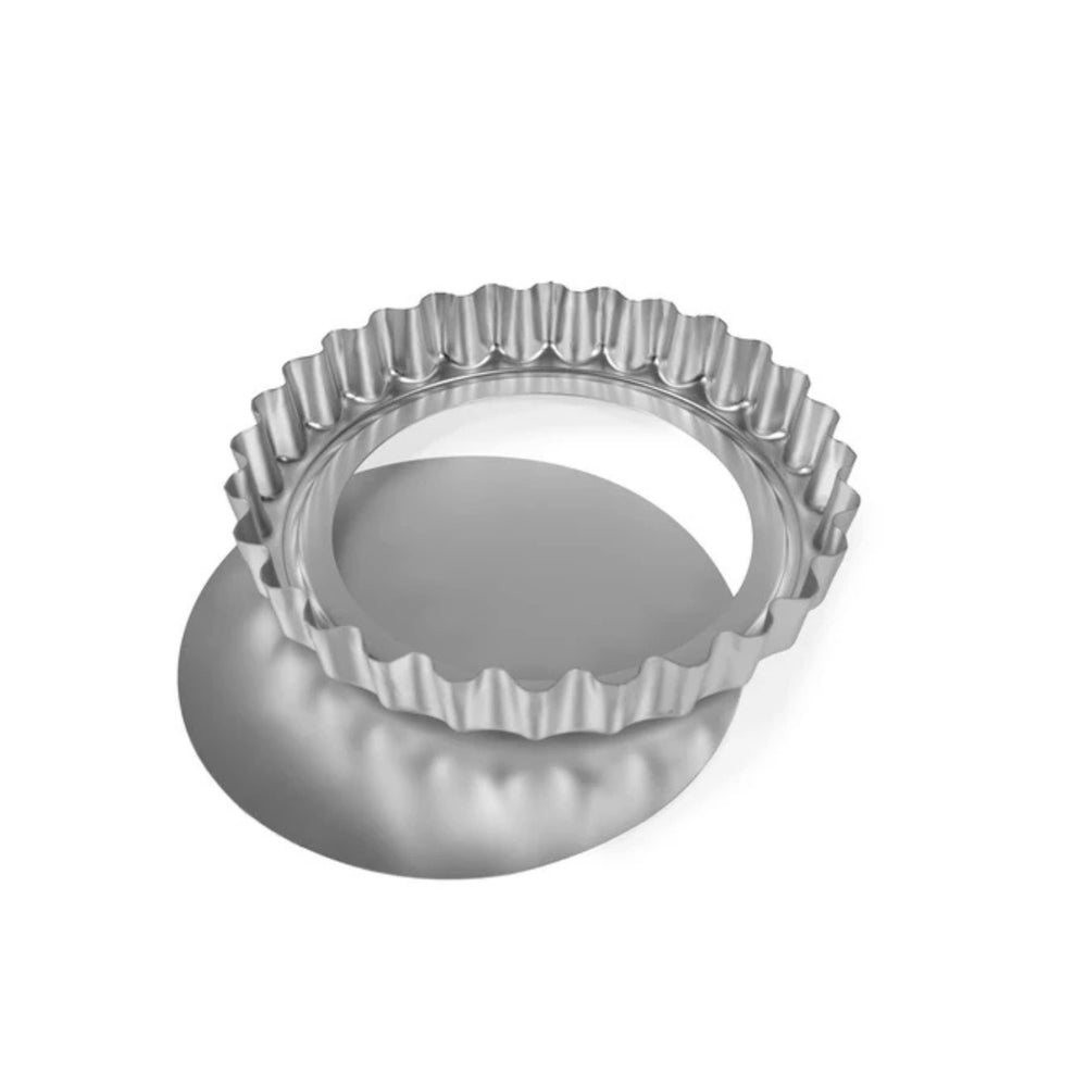 Silverwood Bakeware Silver Anodised Deep Fluted Flan with Loose Base, 9in
