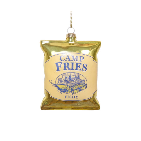 Camp Fries Glass Bauble Tree Decoration, 9cm