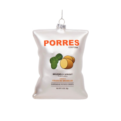 Porres Crisps Glass Bauble Tree Decoration, 9cm
