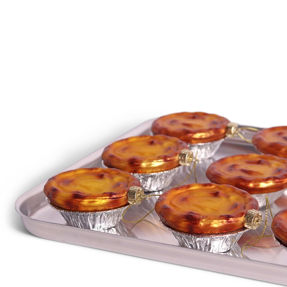 Pastel De Nata Glass Bauble Tree Decoration, 7cm