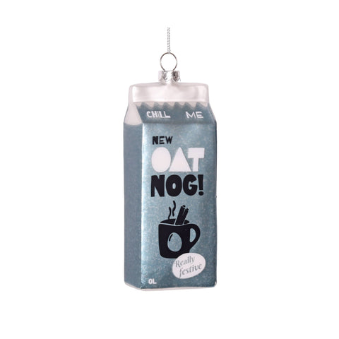 Oat Nog Glass Bauble Tree Decoration, 12cm