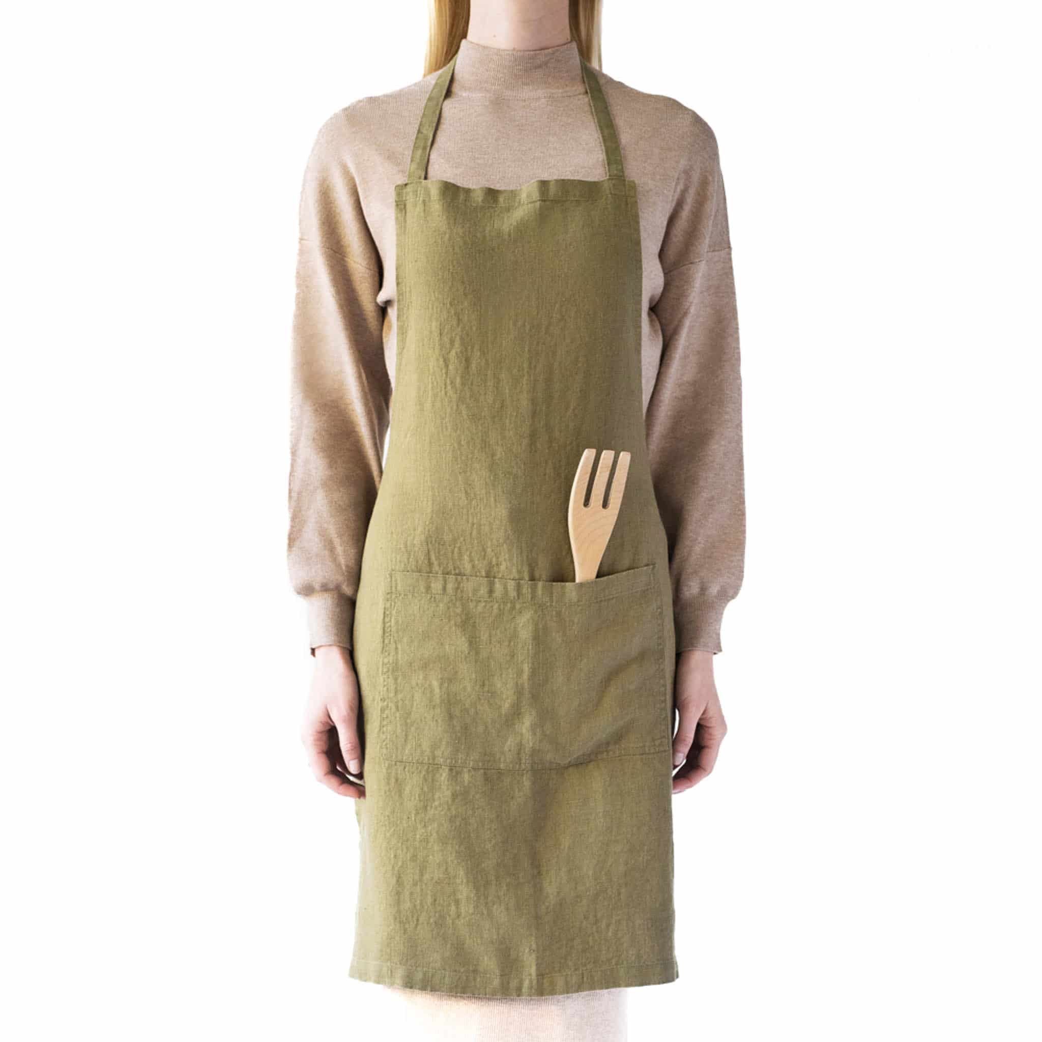 Olive Daily Linen Apron