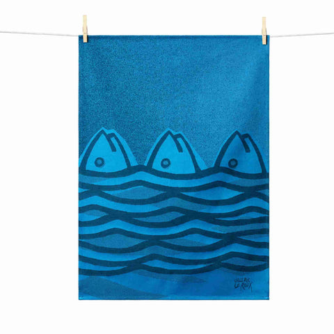 Tissage Moutet Sardines French Jacquard Tea Towel