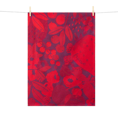 Tissage Moutet Red Fruits French Jacquard Tea Towel