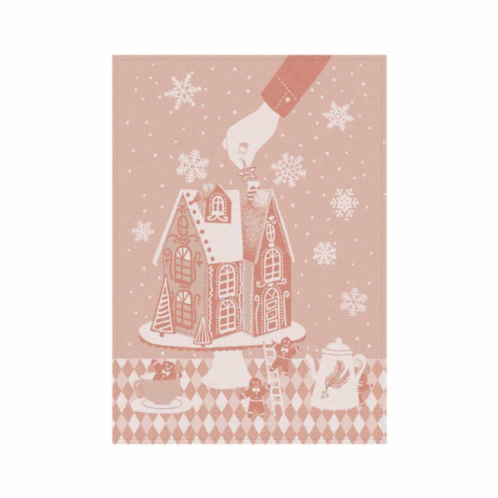 Tissage Moutet Gingerbread House French Jacquard Tea Towel