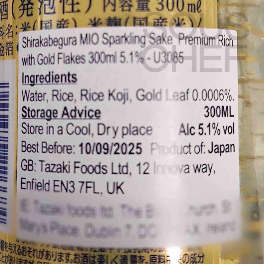 Limited Edition MIO Premium Sparkling Sake with Gold Flakes, 300ml