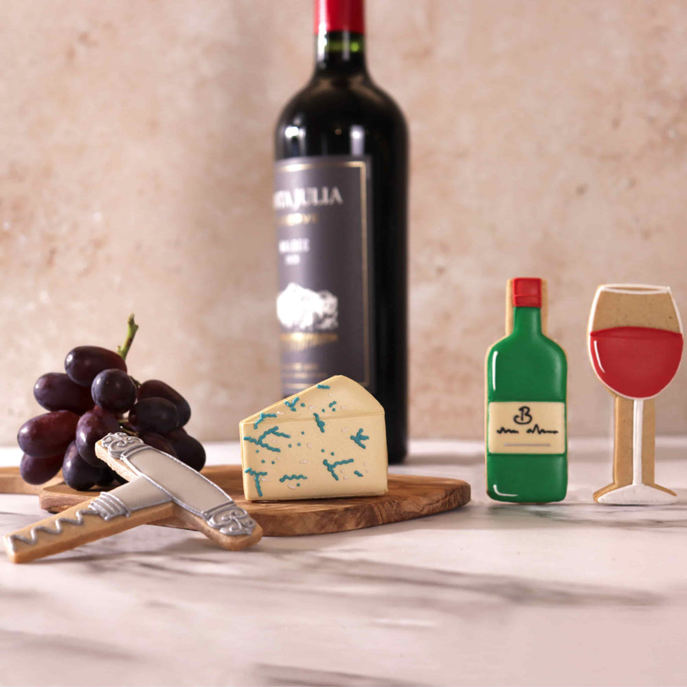 Biscuiteers Cheese & Wine Large Letterbox Iced Biscuits, 60g