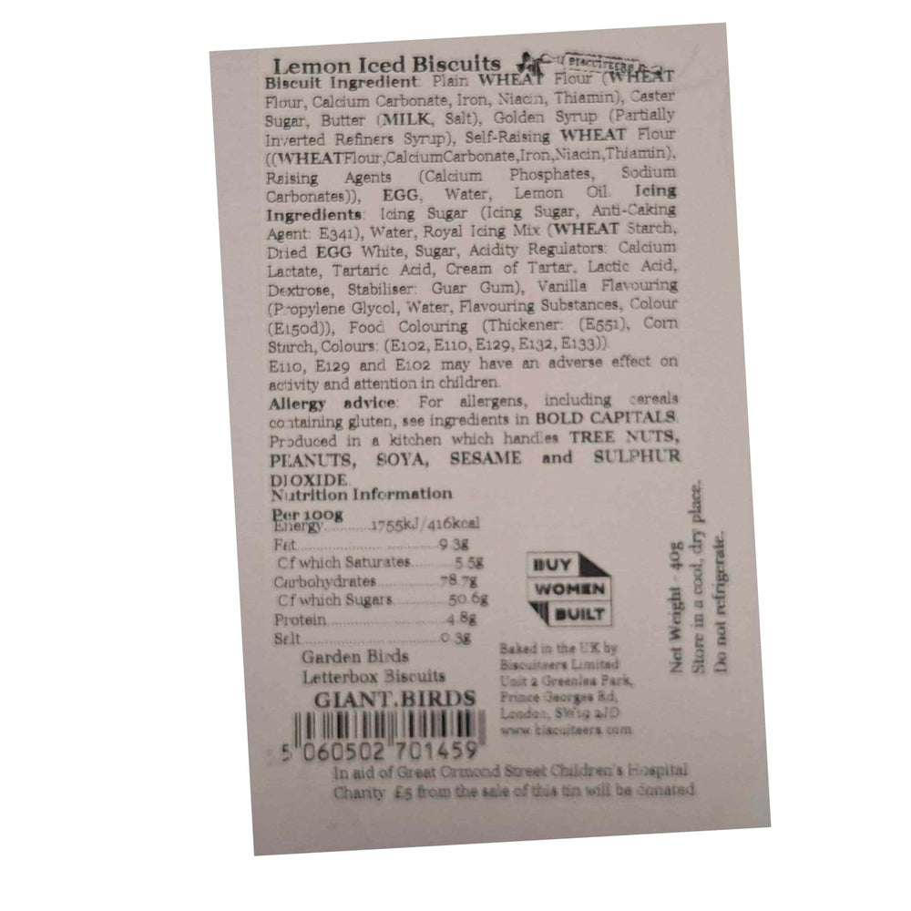 Biscuiteers Garden Birds Large Letterbox Iced Biscuits, 40g