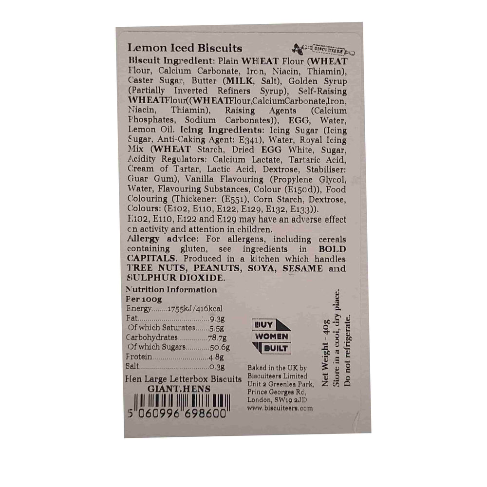 Biscuiteers Three Hens Large Letterbox Iced Biscuit, 40g