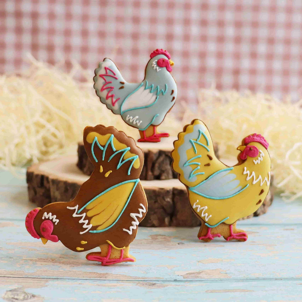 Biscuiteers Three Hens Large Letterbox Iced Biscuit, 40g