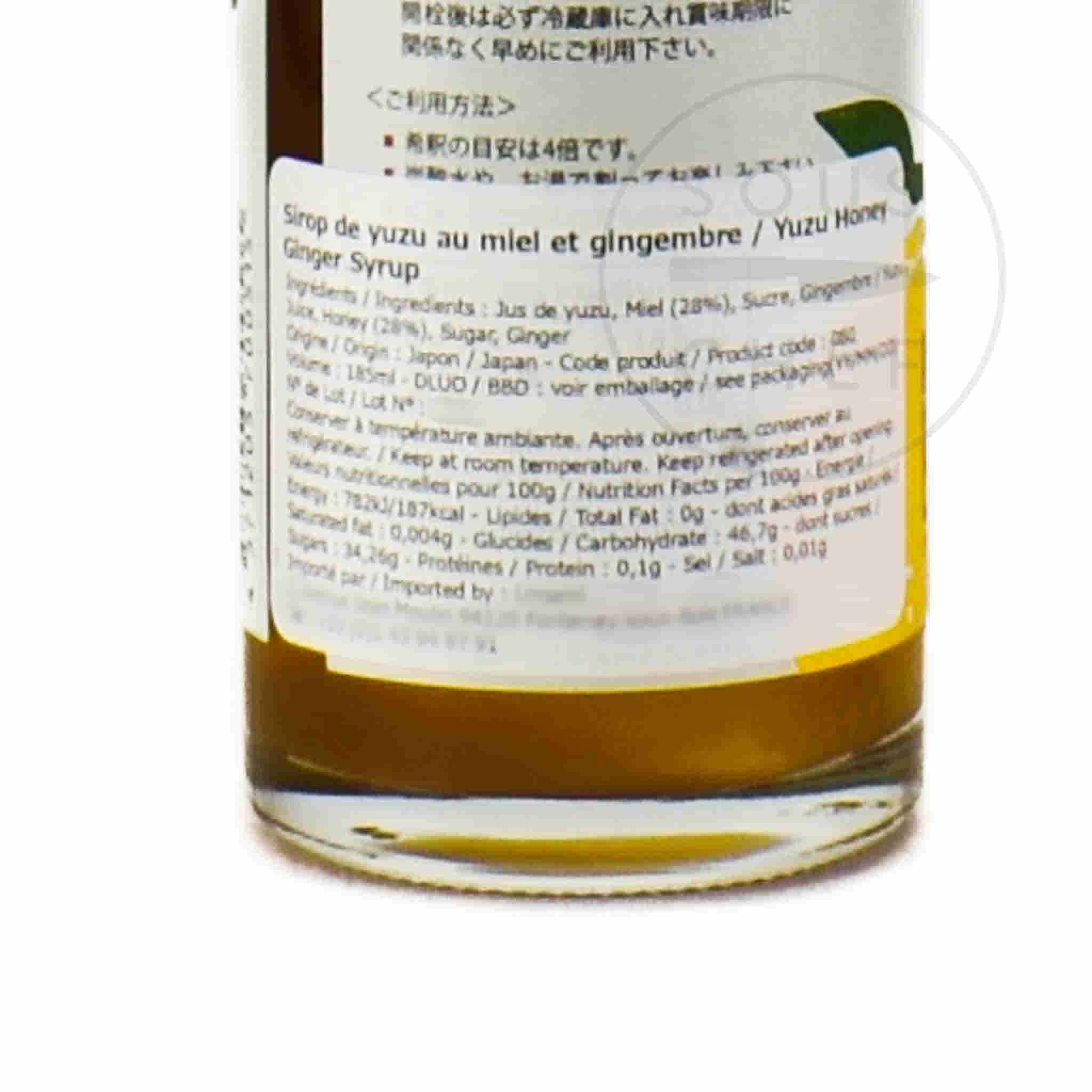 Yuzu Syrup With Honey And Ginger, 185ml