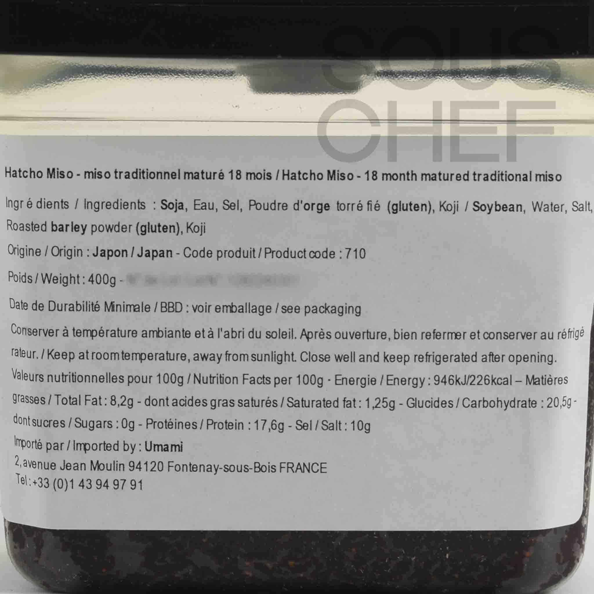 Hatcho Miso Traditional 18 Month Matured Miso, 400g | Buy online