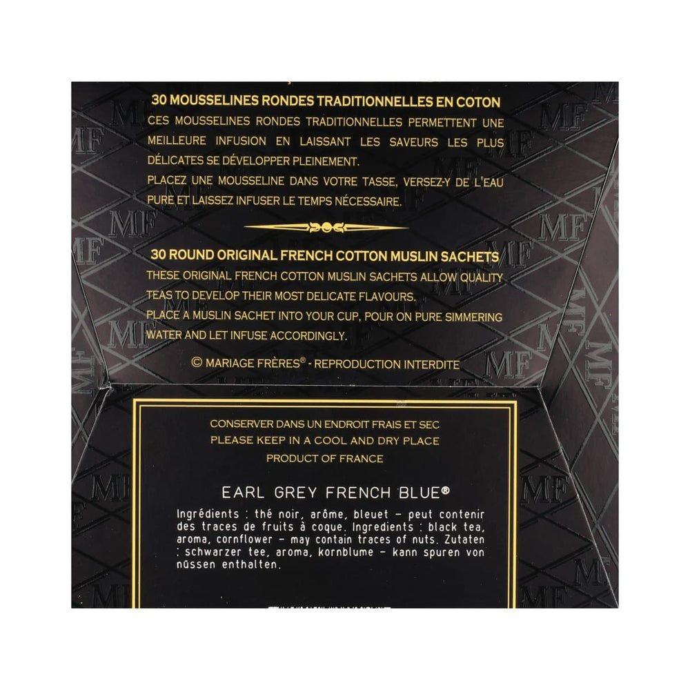 Mariage Freres Earl Grey French Blue Tea Bags, 75g