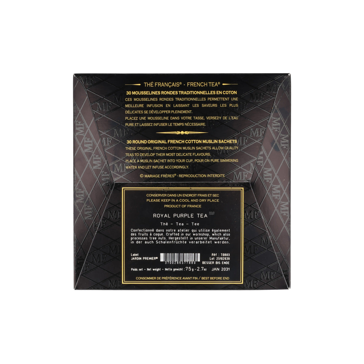 Mariage Freres Royal Purple Tea Bags, 75g