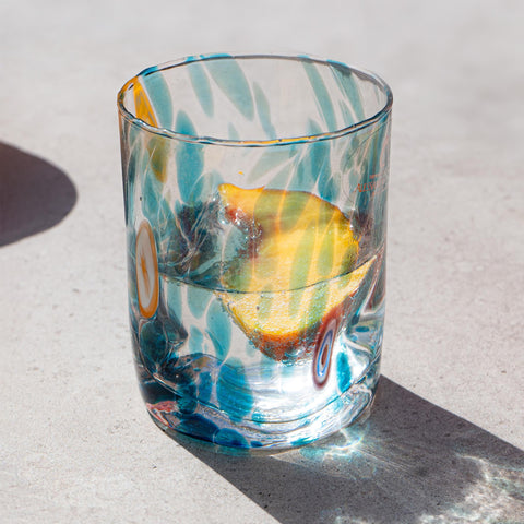 Murano Glass Tumbler, Aquamarine