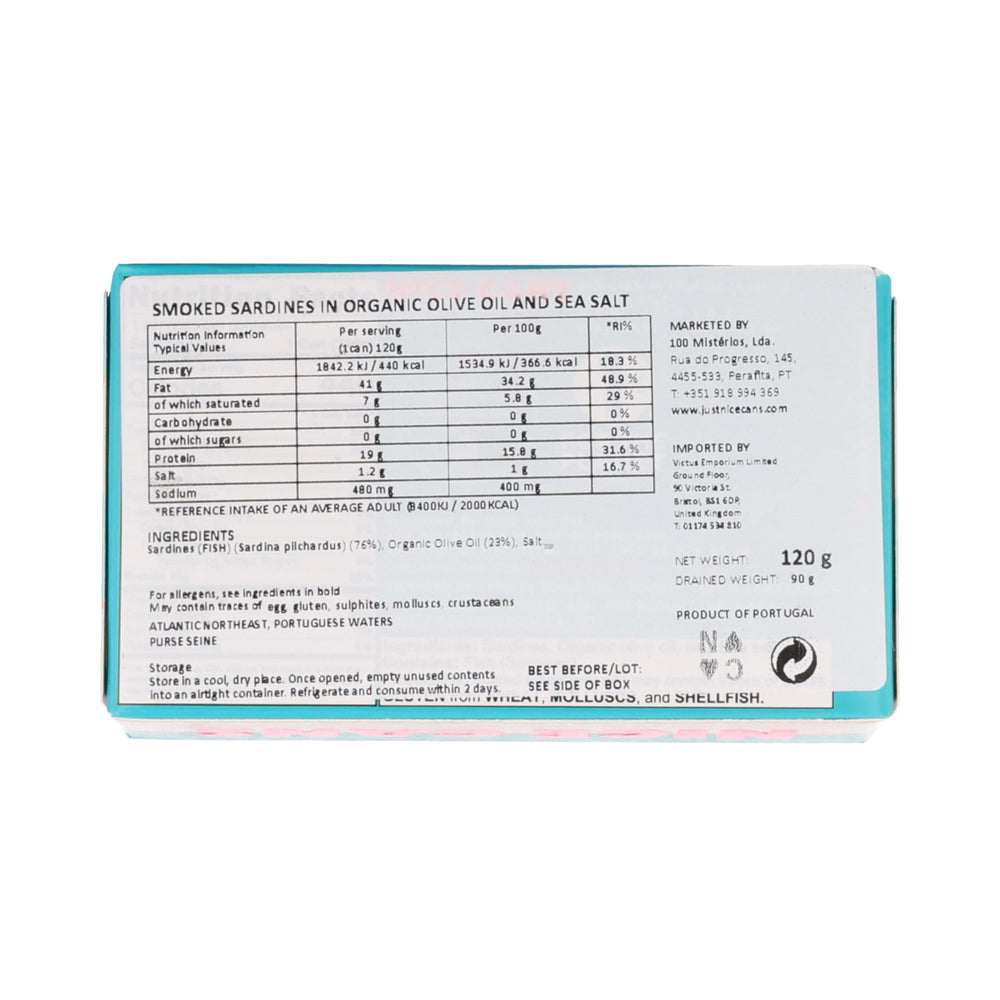 Nice Cans Smoked Sardines with Olive Oil & Sea Salt, 120g