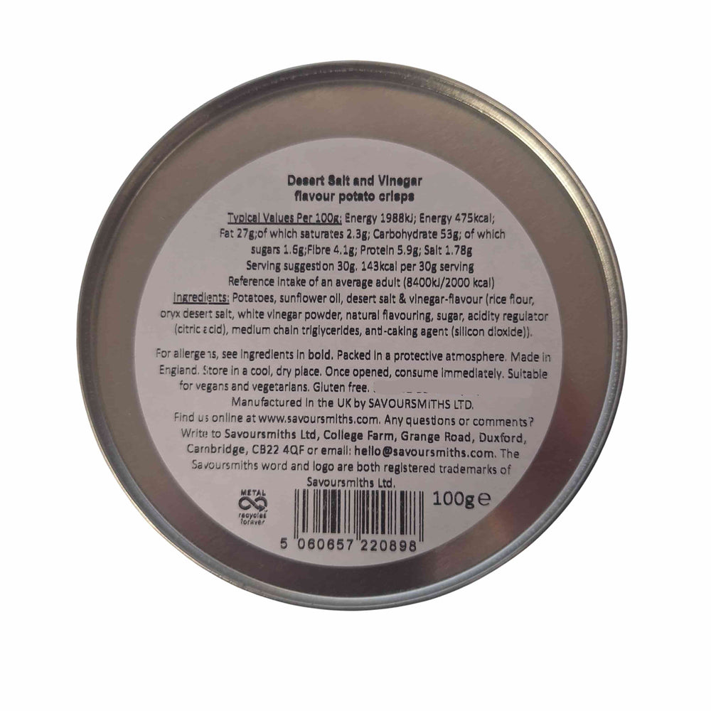 Savoursmiths Desert Salt & Vinegar Crisps in Tin, 100g