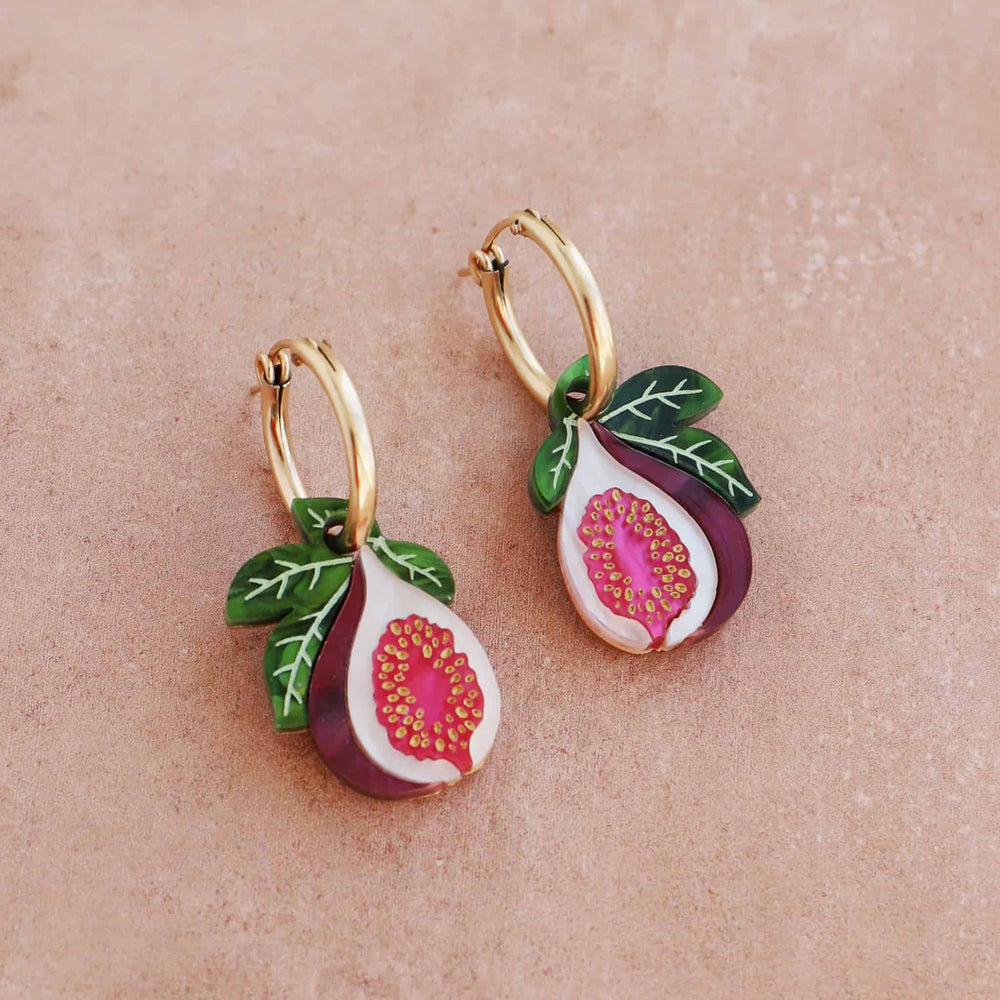 Wolf & Moon Fig Hoop Earrings