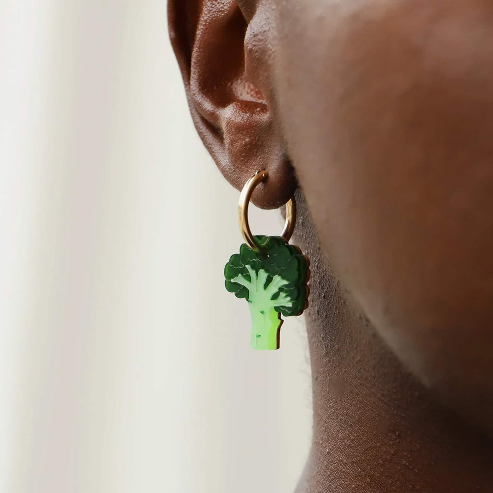 Wolf & Moon Broccoli Hoop Earrings