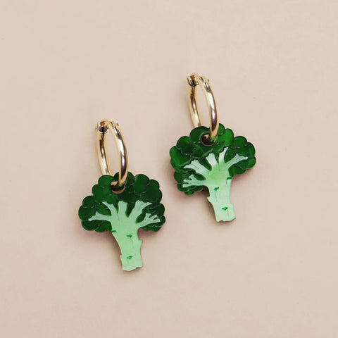 Wolf & Moon Broccoli Hoop Earrings