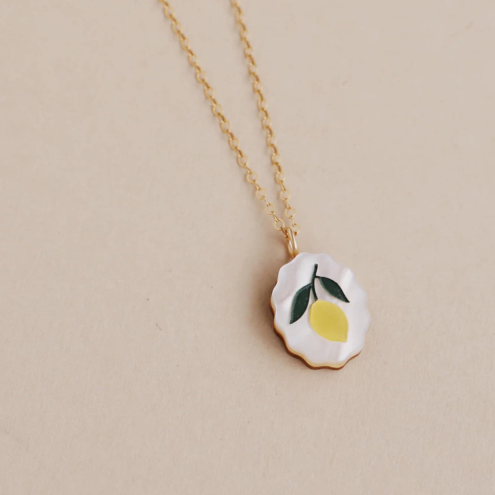 Wolf & Moon Lemon Charm Necklace