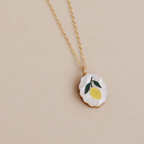 Wolf & Moon Lemon Charm Necklace