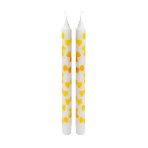 Set of 2 Farfalle Patterned Tapered Candles, 25cm