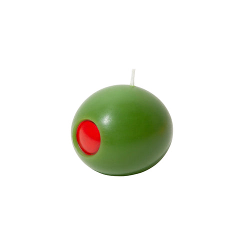 Large Green Olive Shaped Candle, 6.5cm