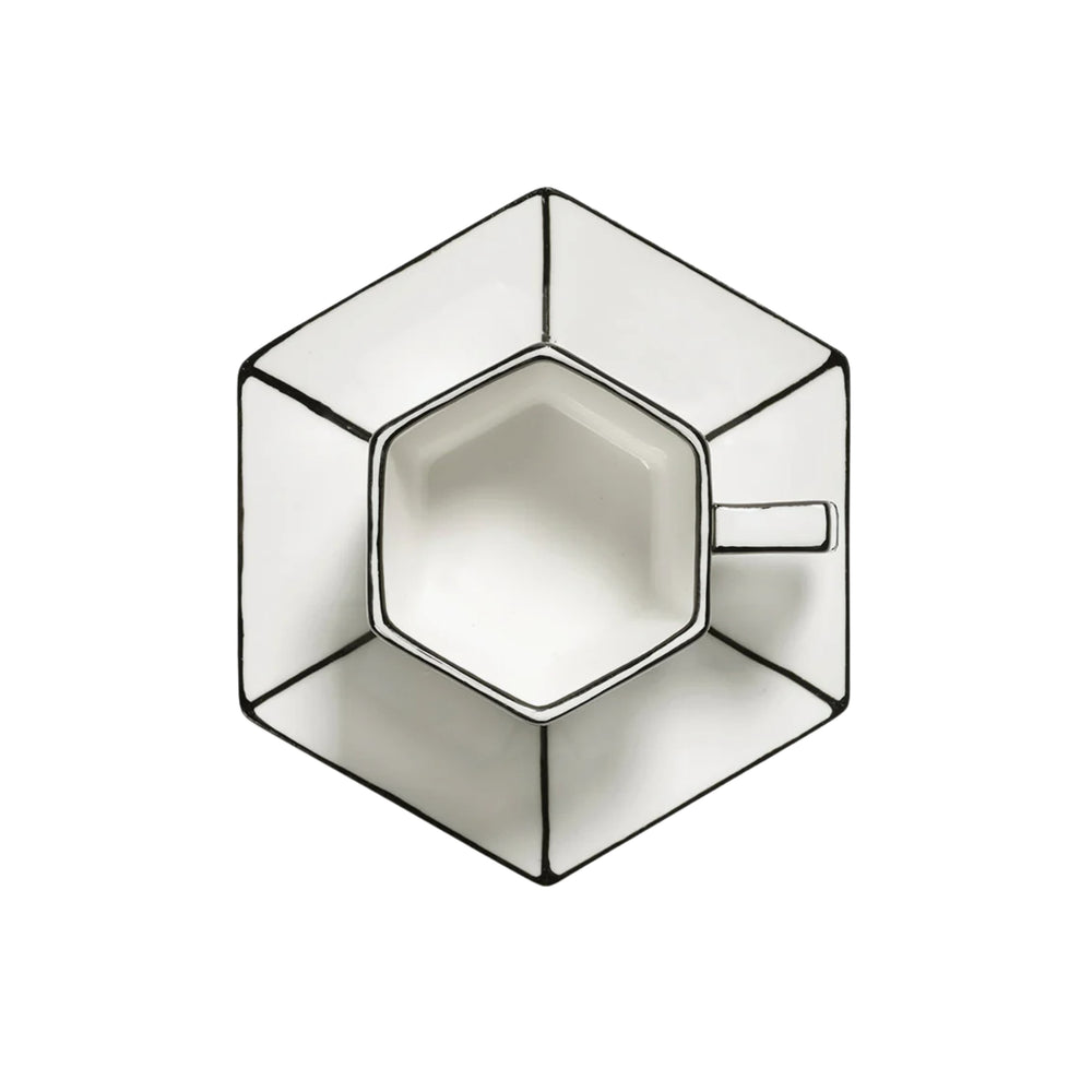 Serax Carte Blanche White & Black Ceramic Espresso Cup & Saucer, 90ml