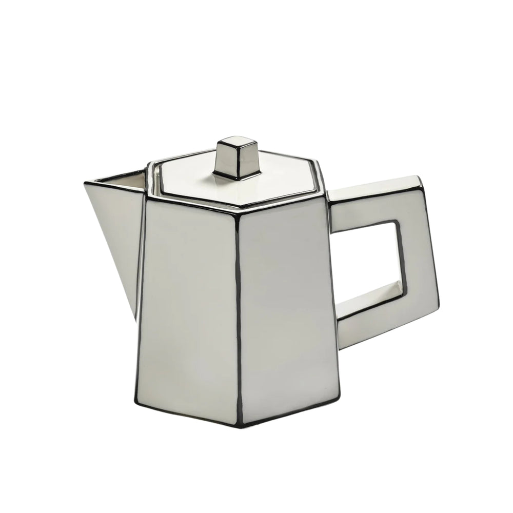 Serax Carte Blanche White & Black Ceramic Teapot, 1 Litre