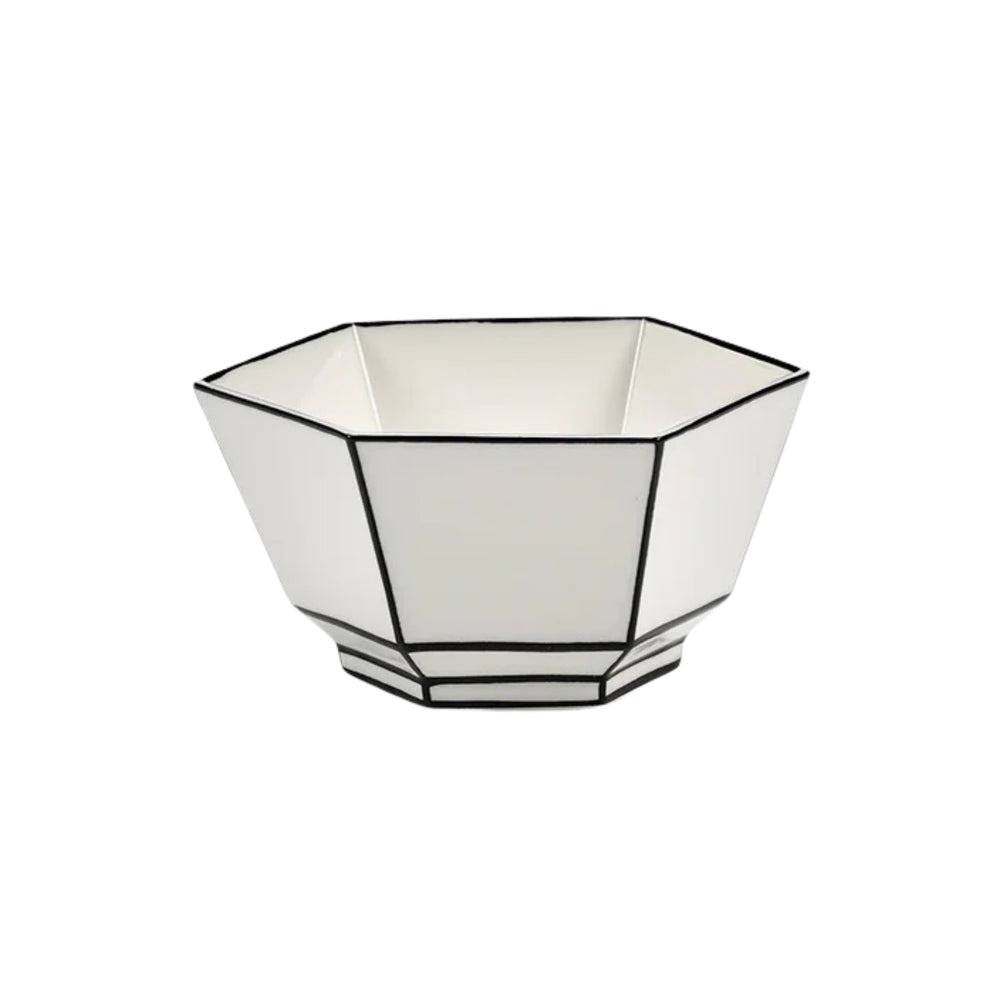 Serax Carte Blanche White & Black Ceramic Cereal Bowl, 14cm