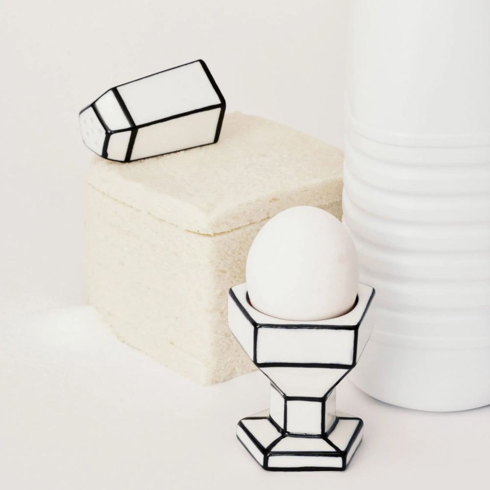 Serax Carte Blanche White & Black Ceramic Egg Cup