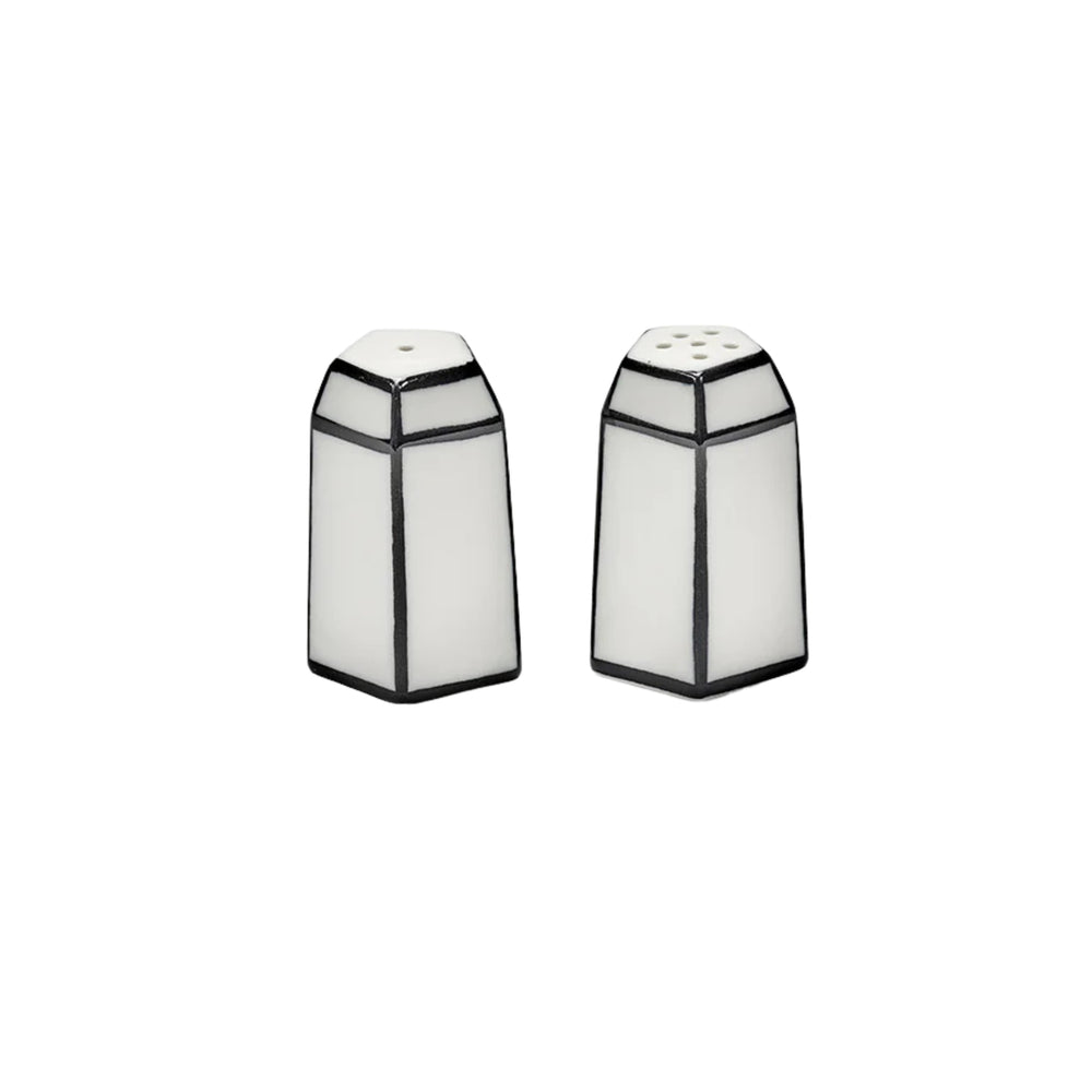 Serax Carte Blanche White & Black Ceramic Salt & Pepper Shakers