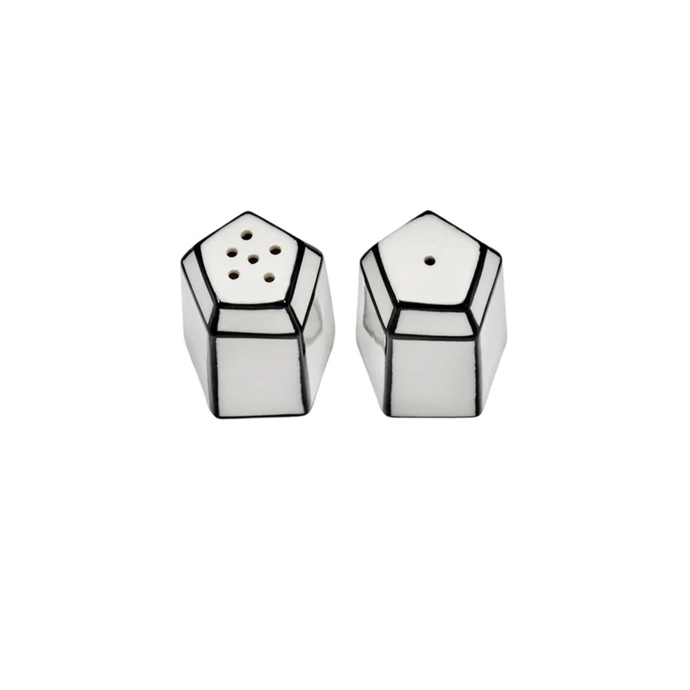 Serax Carte Blanche White & Black Ceramic Salt & Pepper Shakers
