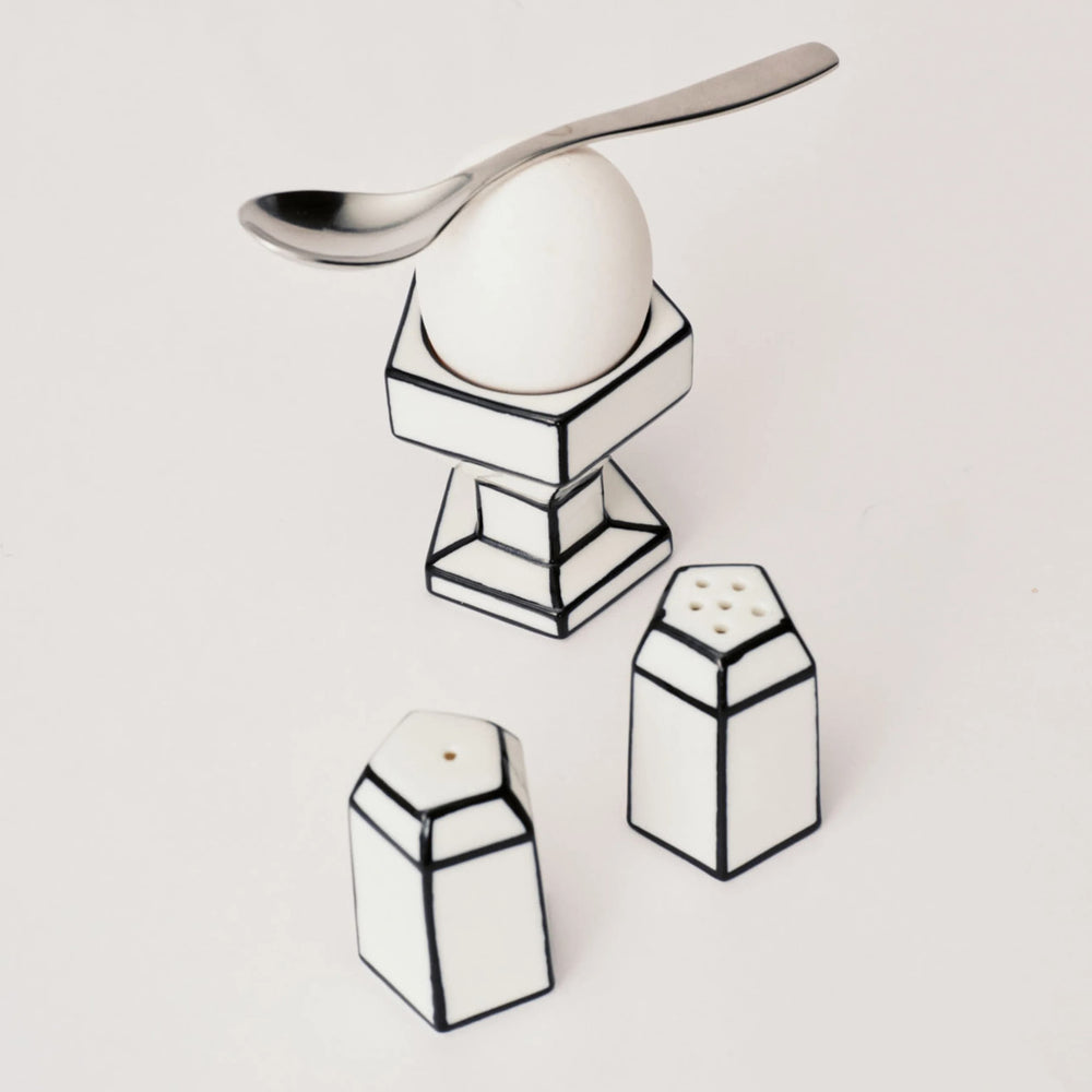 Serax Carte Blanche White & Black Ceramic Egg Cup