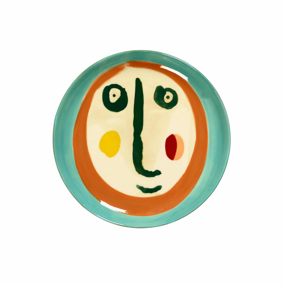 Serax Feast by Ottolenghi Teal, White, & Orange Face 2 Small Plate, 19cm