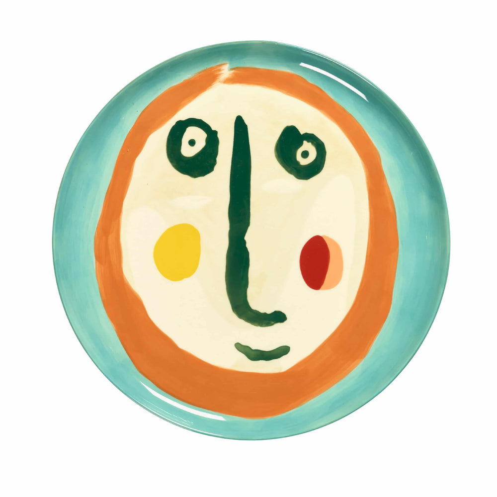 Serax Feast by Ottolenghi Teal, White, & Orange Face 2 Serving Plate, 35cm