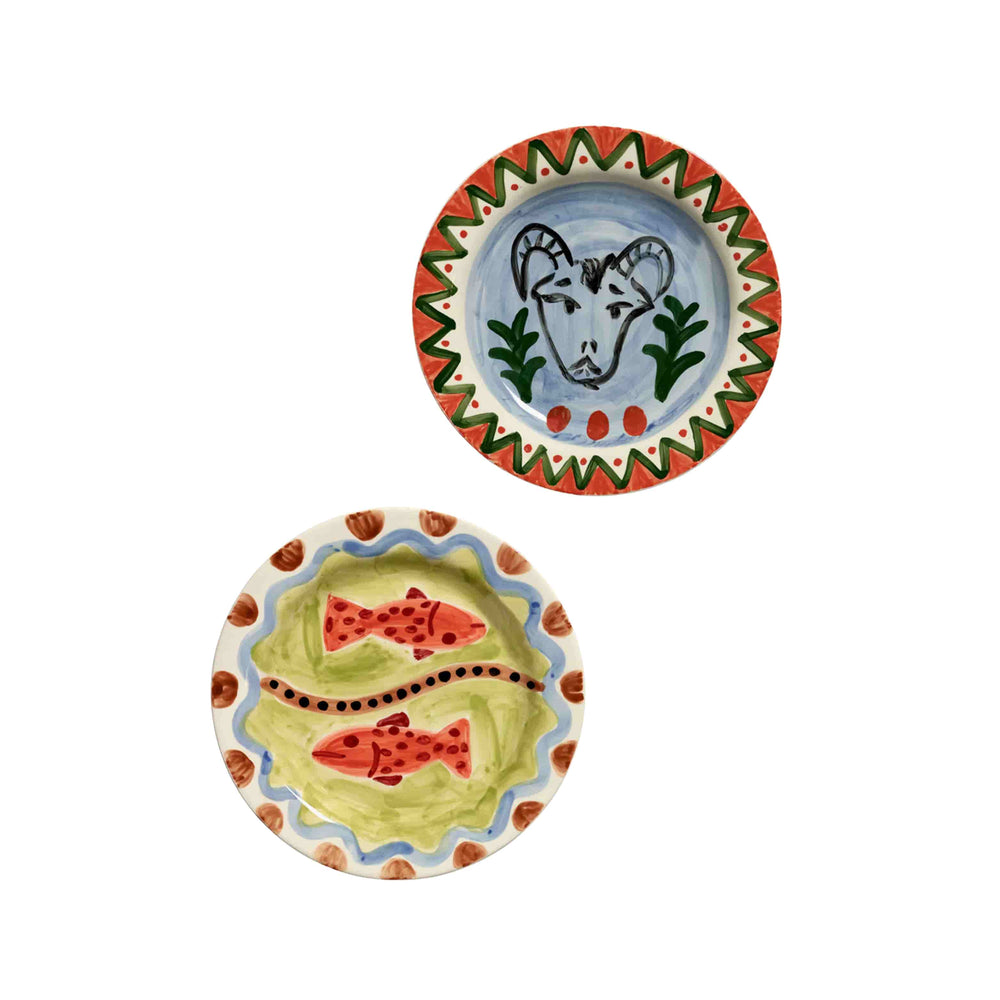 Serax Set of 2 Santiago de Borja Multicoloured Dinner Plates 03, 26cm