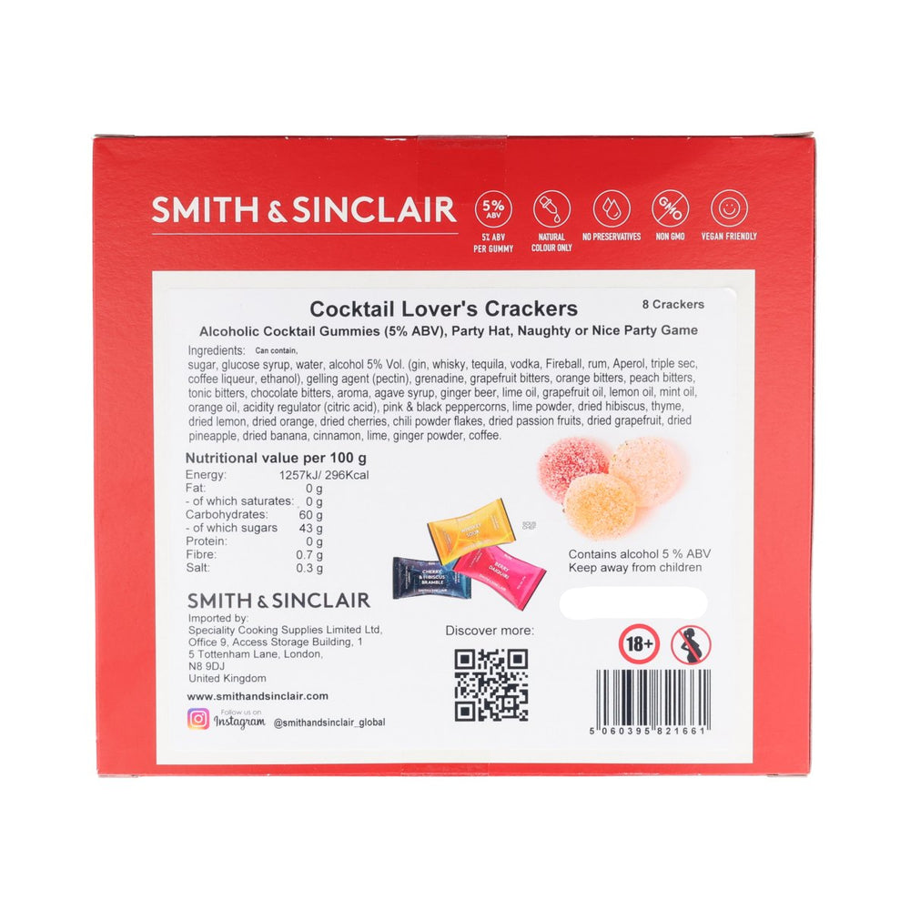 Set of 8 Eat Your Drink Naughty or Nice Alcoholic Jelly Sweets Christmas Crackers, 112g