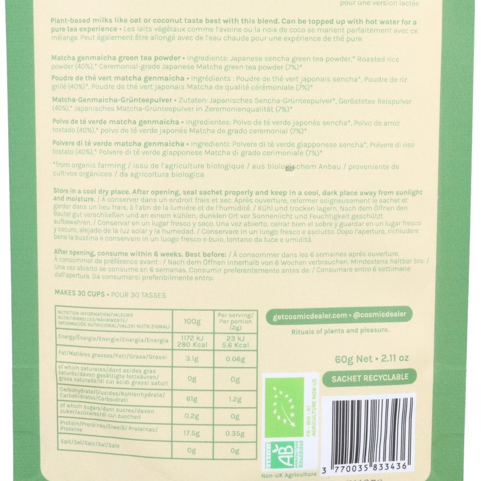 Cosmic Dealer Organic Popcorn Matcha, 60g