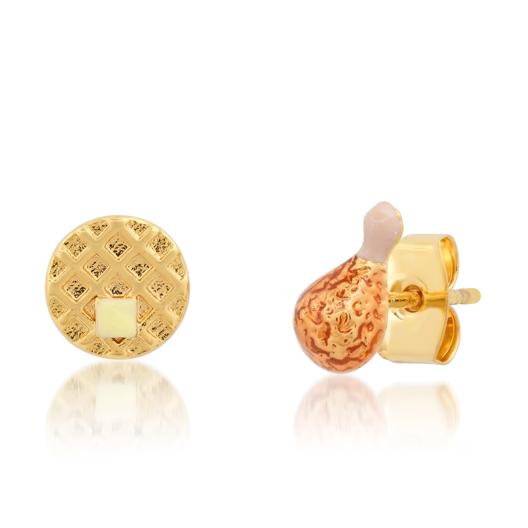 Pair of Coordinating Chicken n' Waffles Stud Earrings