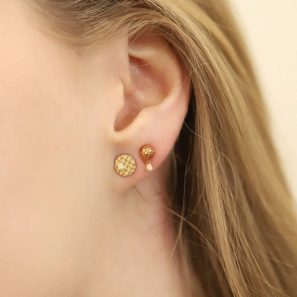 Pair of Coordinating Chicken n' Waffles Stud Earrings