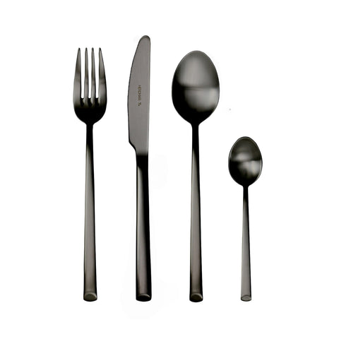 Arco Matte Black 4 Piece Place Setting Cutlery Set