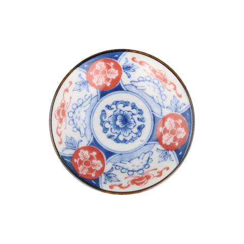 Blue & Red Dinosaur Japanese Small Plate, 9cm